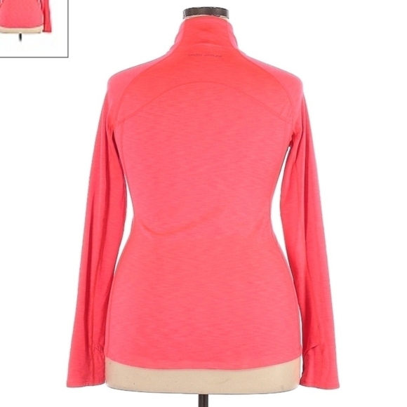 Under Armour 3/4 Zip Track Jacket Pink Women's XL Plus Size Mock Neck Fitted EUC - Picture 2 of 4
